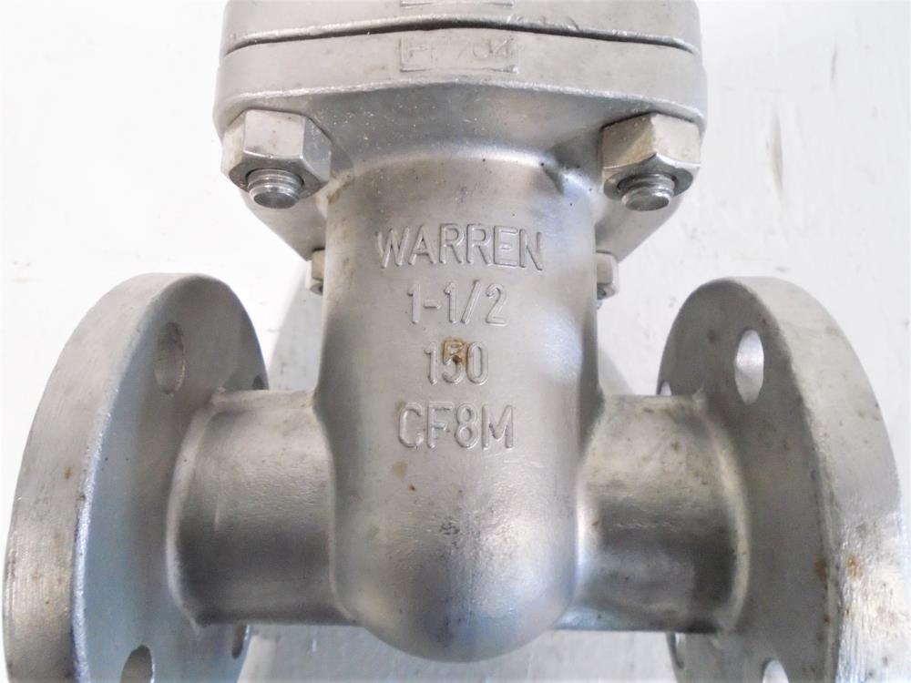 Warren 1-1/2" 150# CF8M Gate Valve, Fig# 1156